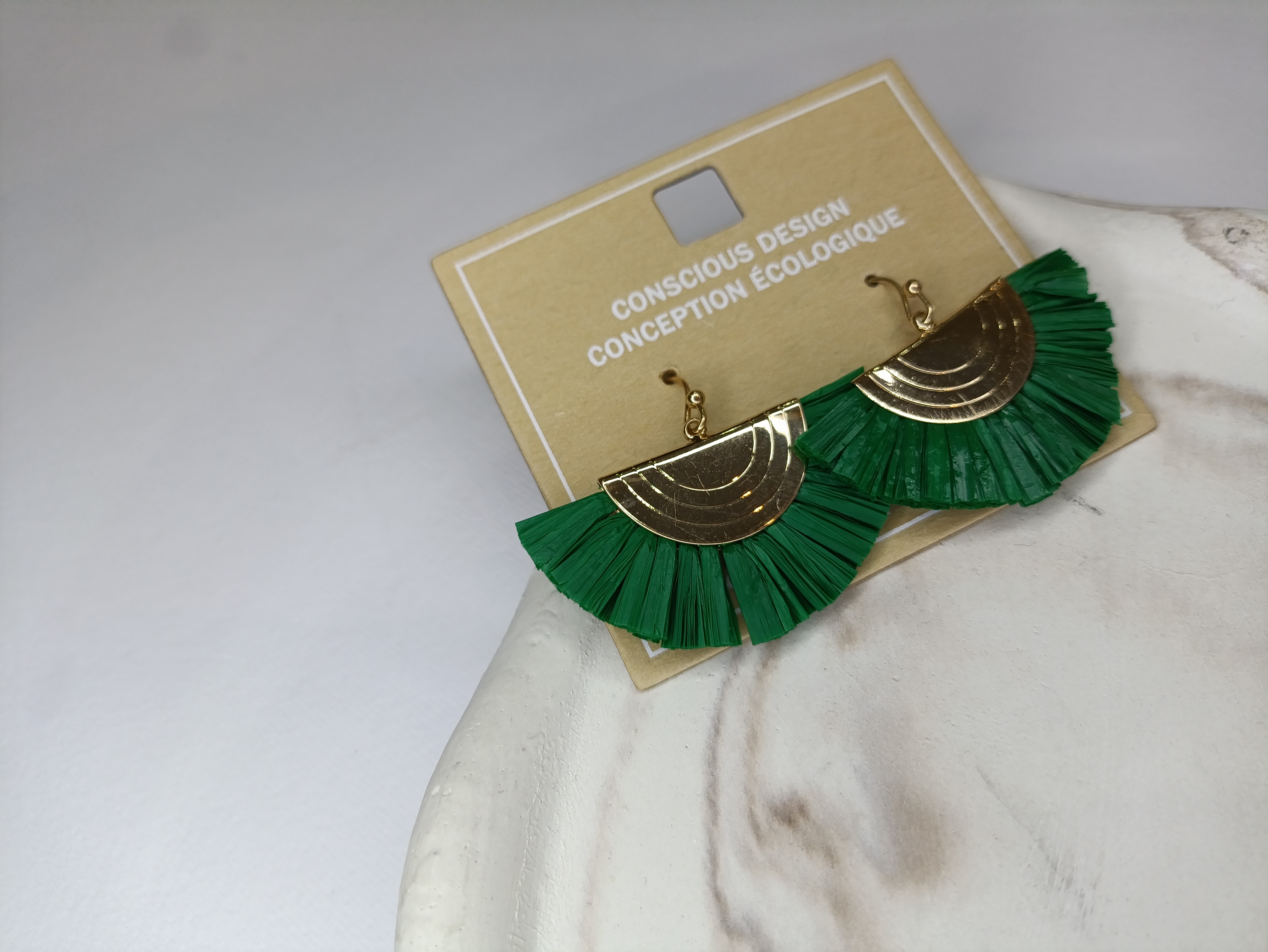 گوشواره تابستانی طلایی سبز برند i am