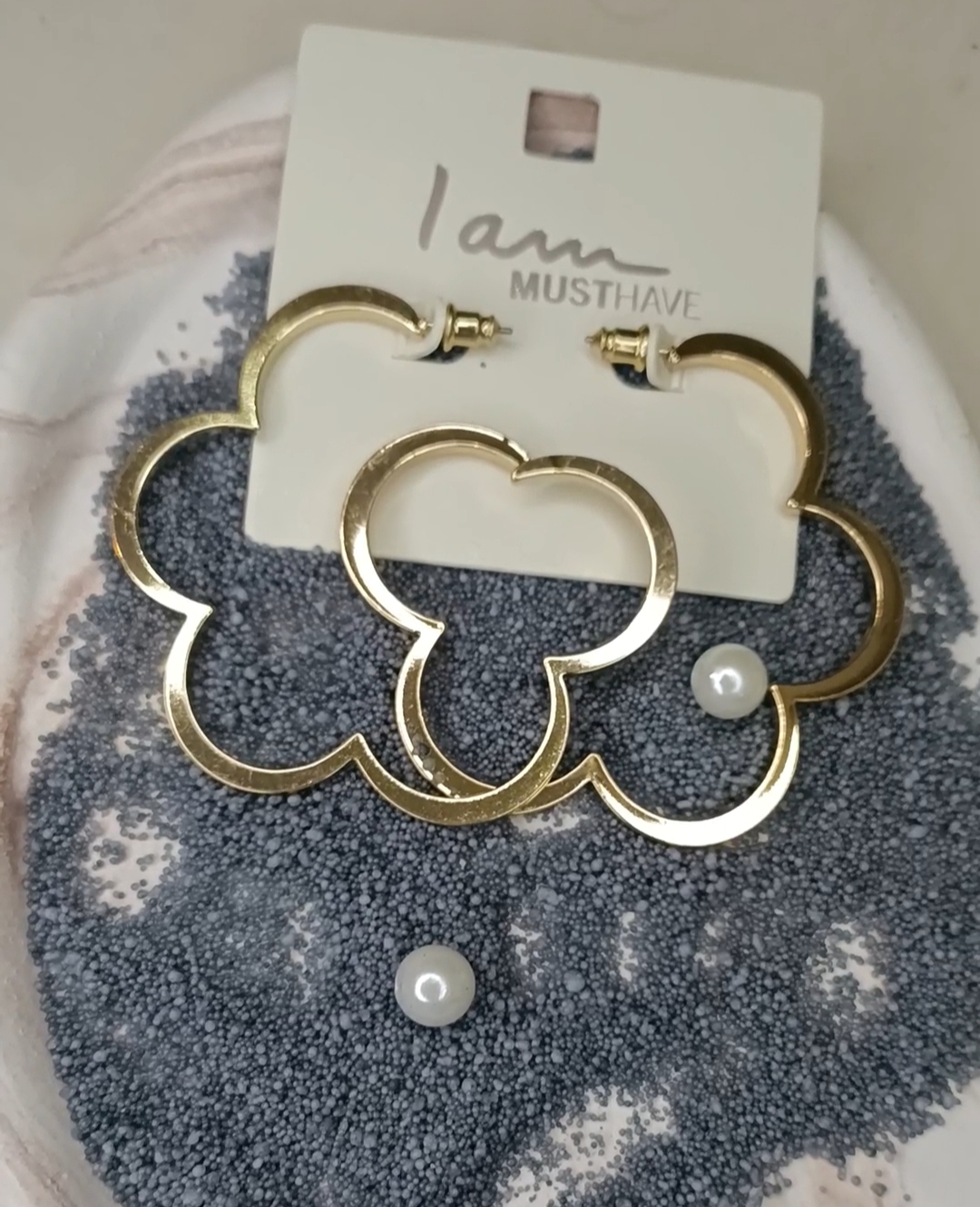 گوشواره طلایی گل برند iam