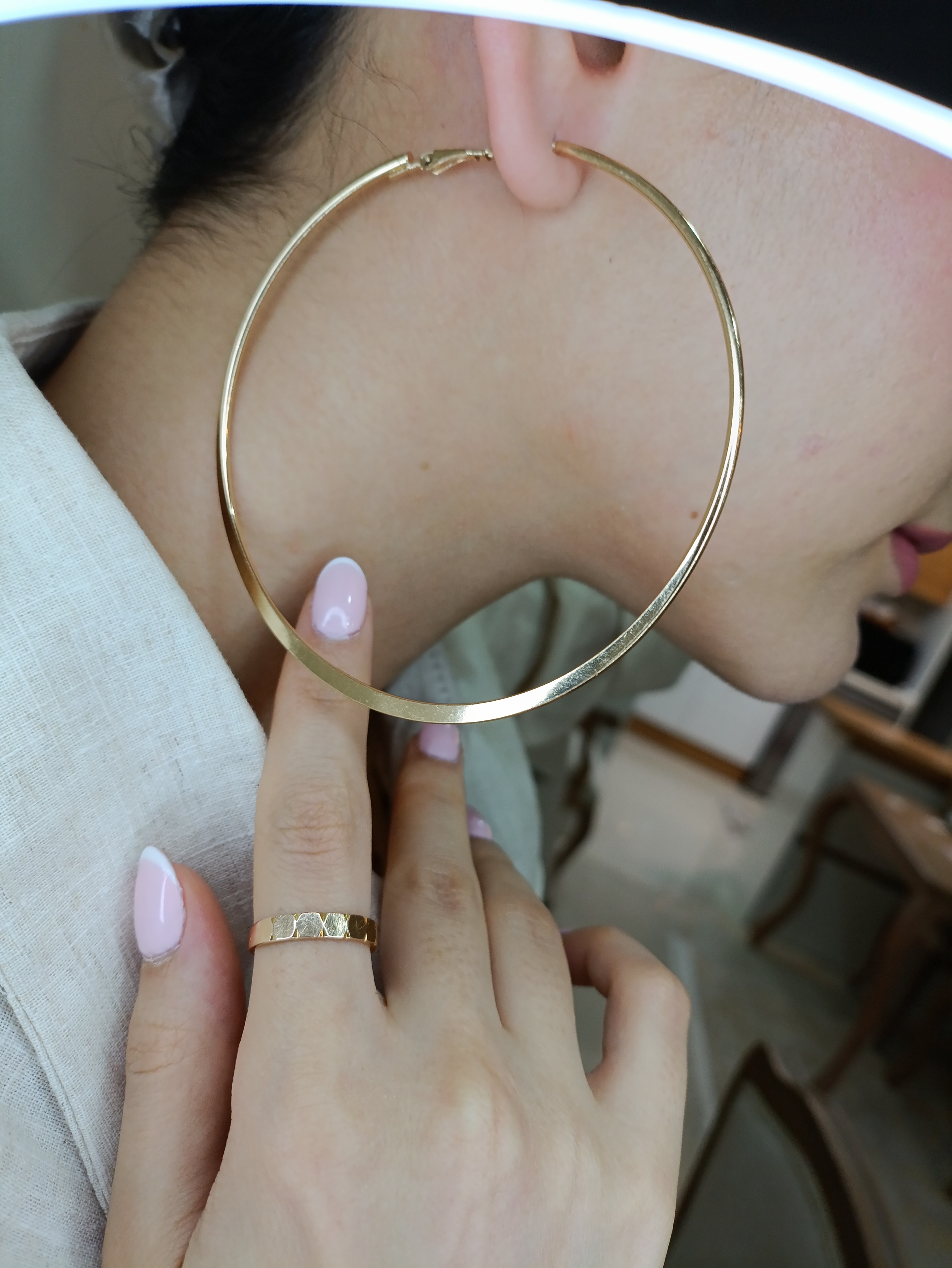 گوشواره حلقه ای طلایی بزرگ‌ وارداتی