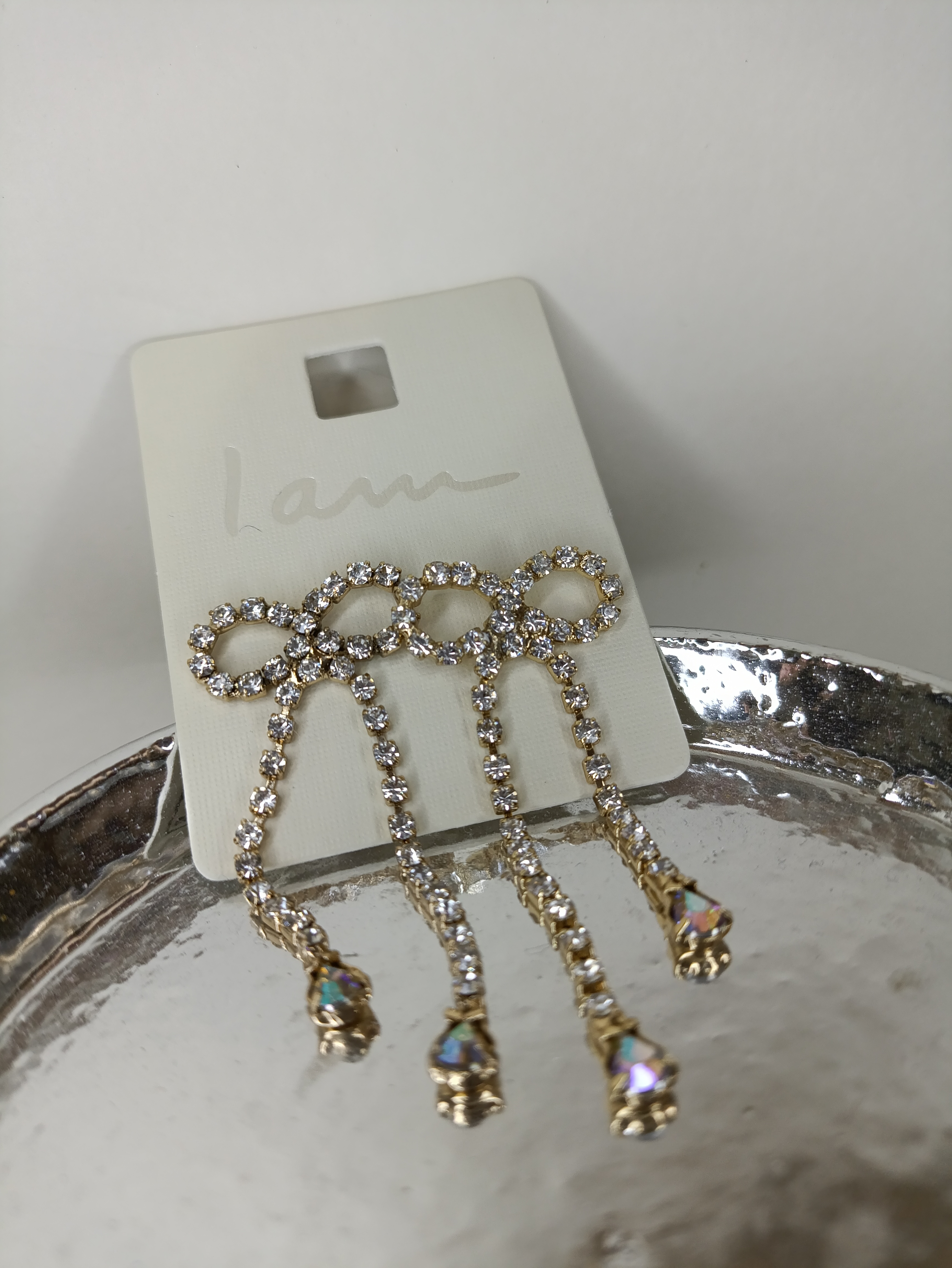 گوشواره پاپیون نقره ای برند i am